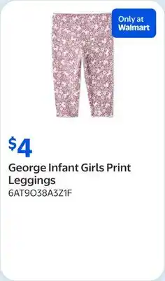 Walmart George Infant Girls Print Leggings offer