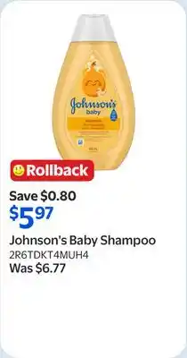 Walmart Johnson's Baby Shampoo offer
