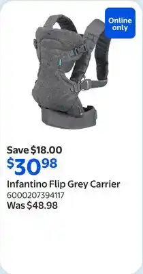 Walmart Infantino Flip Grey Carrier offer