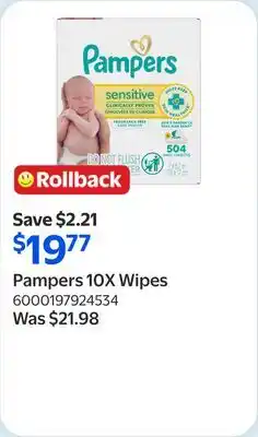 Walmart Pampers 10X Wipes offer