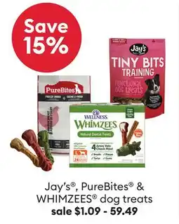 Petsmart Jay's , PureBites & WHIMZEES dog treats offer
