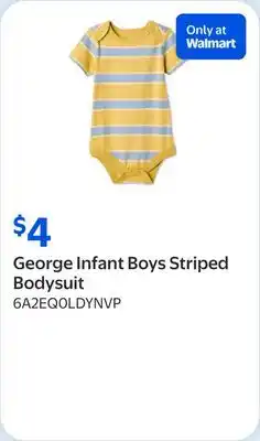 Walmart George Infant Boys Striped Bodysuit offer