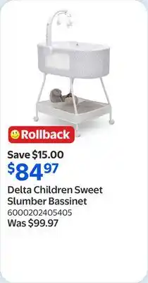 Walmart Delta Children Sweet Slumber Bassinet offer