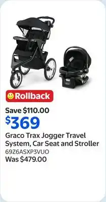 Walmart Graco Trax Jogger Travel System, Car Seat and Stroller offer