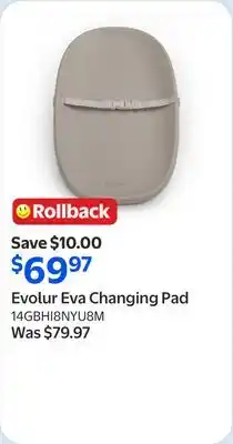 Walmart Evolur Eva Changing Pad offer