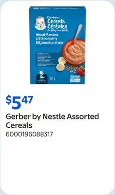 Walmart Gerber by Nestle Assorted Cereals offer