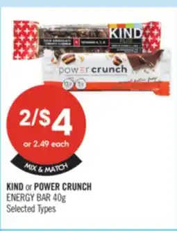 Shoppers Drug Mart KIND or POWER CRUNCH ENERGY BAR offer