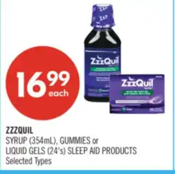 Shoppers Drug Mart ZZZQUIL SYRUP (354mL), GUMMIES or LIQUID GELS (24's) SLEEP AID PRODUCTS offer