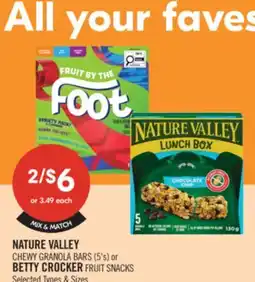 Shoppers Drug Mart NATURE VALLEY CHEWY GRANOLA BARS (5's) or BETTY CROCKER FRUIT SNACKS offer