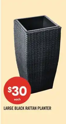 Shoppers Drug Mart LARGE BLACK RATTAN PLANTER offer