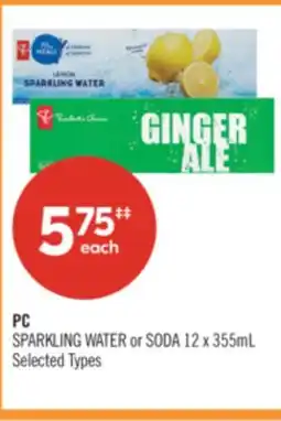 Shoppers Drug Mart PC SPARKLING WATER or SODA offer