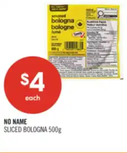 Shoppers Drug Mart NO NAME SLICED BOLOGNA offer