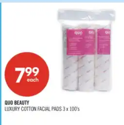 Shoppers Drug Mart QUO BEAUTY LUXURY COTTON FACIAL PADS offer