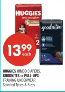 Shoppers Drug Mart HUGGIES JUMBO DIAPERS, GOODNITES or PULL-UPS TRAINING UNDERWEAR offer