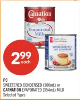 Shoppers Drug Mart PC SWEETENED CONDENSED (300mL) or CARNATION EVAPORATED (354mL) MILK offer