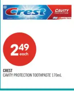 Shoppers Drug Mart CREST CAVITY PROTECTION TOOTHPASTE offer