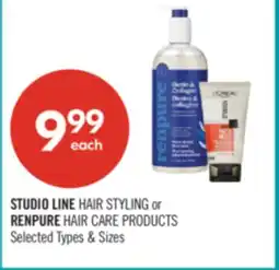 Shoppers Drug Mart STUDIO LINE HAIR STYLING or RENPURE HAIR CARE PRODUCTS offer