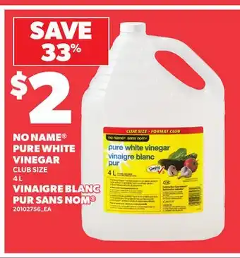 Independent City Market NO NAME PURE WHITE VINEGAR offer