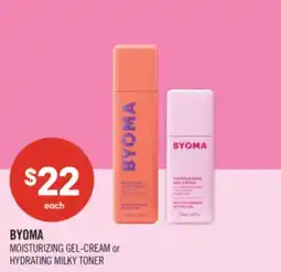 Shoppers Drug Mart BYOMA MOISTURIZING GEL-CREAM or HYDRATING MILKY TONER offer