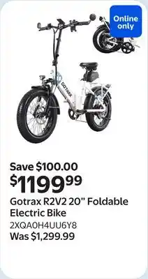 Walmart Gotrax R2V2 20 Foldable Electric Bike offer