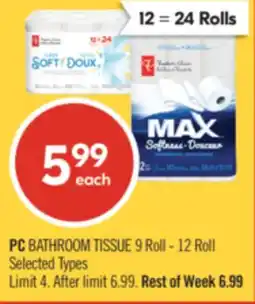 Shoppers Drug Mart PC BATHROOM TISSUE offer
