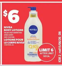 Independent City Market NIVEA BODY LOTIONS offer