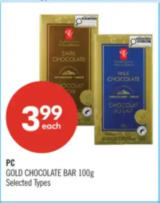 Shoppers Drug Mart PC GOLD CHOCOLATE BAR offer