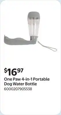 Walmart One Paw 4-in-1 Portable Dog Water Bottle​ offer