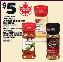 Independent City Market CLUB HOUSE FAMILY SIZE, LA GRILLE OR ONE STEP SEASONING offer