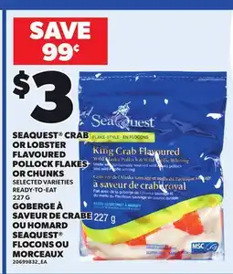 Independent City Market SEAQUEST CRAB OR LOBSTER FLAVOURED POLLOCK FLAKES OR CHUNKS offer