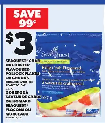 Independent City Market SEAQUEST CRAB OR LOBSTER FLAVOURED POLLOCK FLAKES OR CHUNKS offer
