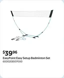 Walmart EasyPoint Easy Setup Badminton Set offer