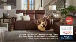 La Z Boy Acadia La-Z-Motion Leather Seated Power Reclining Sofa with Adjustable Head Support offer