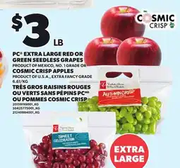 Independent City Market PC EXTRA LARGE RED OR GREEN SEEDLESS GRAPES OR COSMIC CRISP APPLES offer