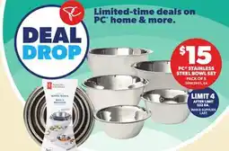 Independent City Market PC STAINLESS STEEL BOWL SET, PACK OF 5 offer