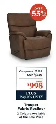 La Z Boy Trouper Fabric Recliner offer