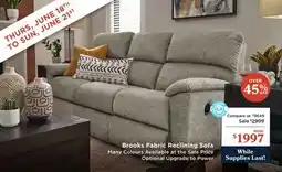 La Z Boy Brooks Fabric Reclining Sofa offer