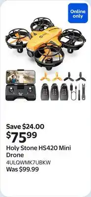 Walmart Holy Stone HS420 Mini Drone offer