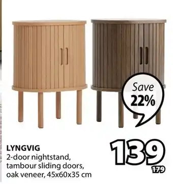 JYSK LYNGVIG 2-door nightstand offer