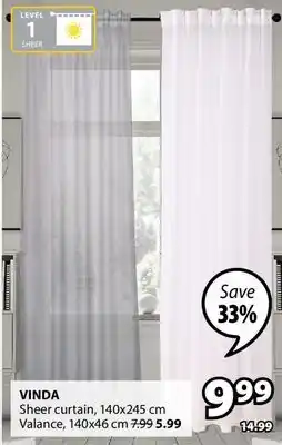 JYSK VINDA Sheer curtain offer