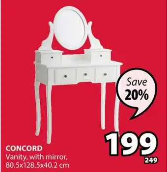 JYSK CONCORD Vanity, with mirror offer
