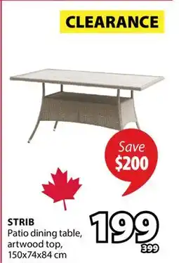 JYSK STRIB Patio dining table, artwood top offer