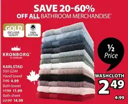 JYSK KRONBORG OF DENMARK WASHCLOTH KARLSTAD offer