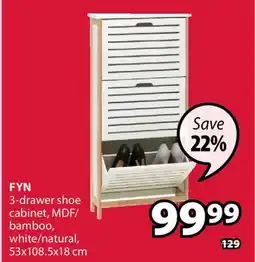 JYSK FYN 3-drawer shoe cabinet offer