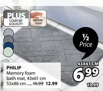 JYSK PHILIP Memory foam bath mat offer