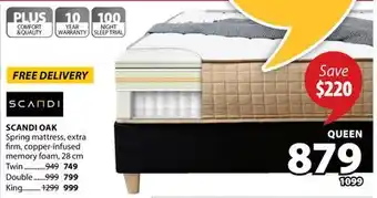 JYSK SCANDI OAK spring mattress offer