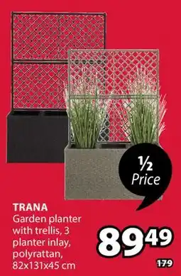 JYSK TRANA Garden planter with trellis, 3 planter inlay, polyrattan offer