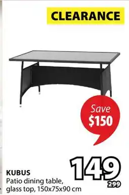 JYSK KUBUS Patio dining table offer