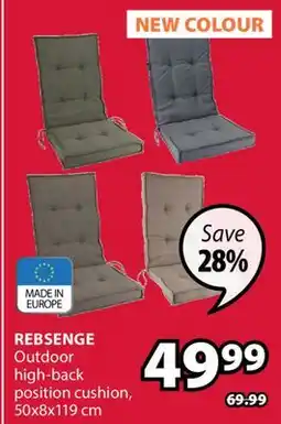 JYSK REBSENGE Outdoor high-back position cushion offer