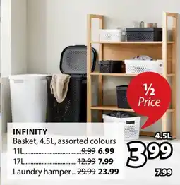 JYSK INFINITY Basket, 4.5L, assorted colours offer